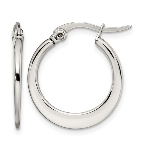 Chisel Stainless Steel Polished 19mm Diameter Hoop Earrings