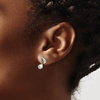 Chisel Stainless Steel Polished Music Note Post Earrings view 4