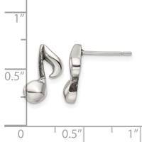 Chisel Stainless Steel Polished Music Note Post Earrings view 5