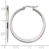 Chisel Stainless Steel Polished 34mm Diameter Hoop Earrings view 5