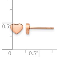 Chisel Stainless Steel Polished Rose IP-plated Heart Post Earrings view 5