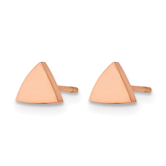 Chisel Stainless Steel Polished Rose IP-plated Triangle Post Earrings
