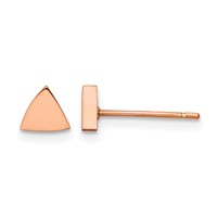 Chisel Stainless Steel Polished Rose IP-plated Triangle Post Earrings view 1