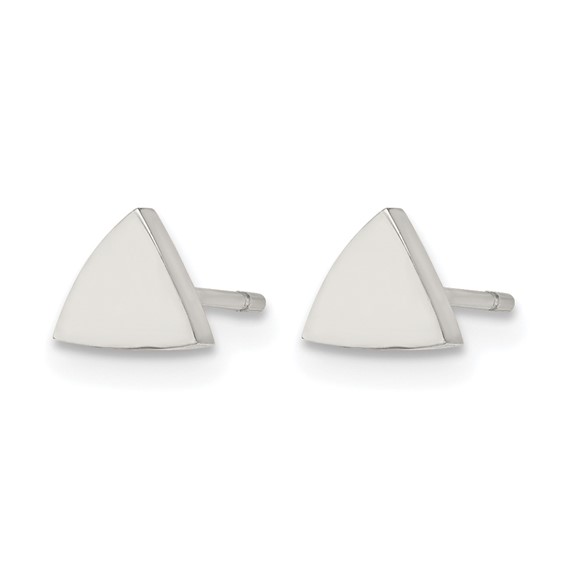 Stainless Steel Polished Triangle Post Earrings