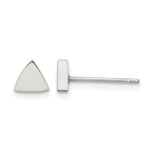 Stainless Steel Polished Triangle Post Earrings