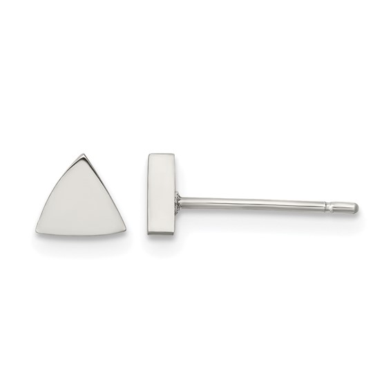 Stainless Steel Polished Triangle Post Earrings