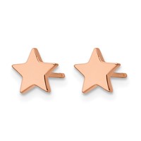 Chisel Stainless Steel Polished Rose IP-plated Star Post Earrings view 3