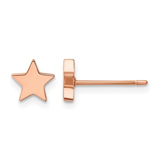 Chisel Stainless Steel Polished Rose IP-plated Star Post Earrings