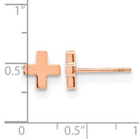 Stainless Steel Polished Rose IP-plated X Post Earrings view 3
