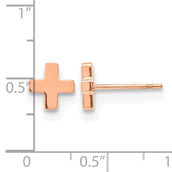 Stainless Steel Polished Rose IP-plated X Post Earrings