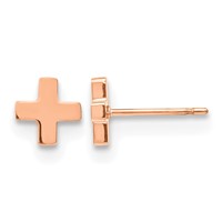Stainless Steel Polished Rose IP-plated X Post Earrings view 1