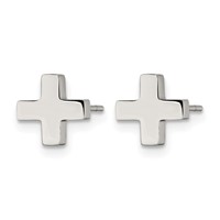 Chisel Stainless Steel Polished X Post Earrings view 2
