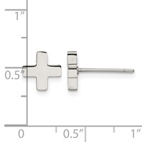 Chisel Stainless Steel Polished X Post Earrings view 3