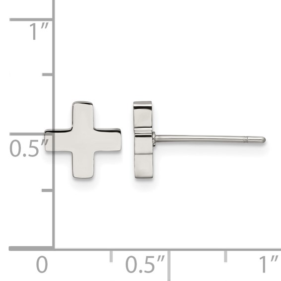 Chisel Stainless Steel Polished X Post Earrings