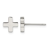 Chisel Stainless Steel Polished X Post Earrings view 1