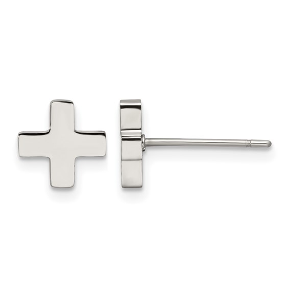 Chisel Stainless Steel Polished X Post Earrings