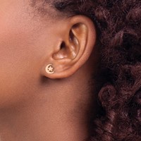 Chisel Stainless Steel Polished Rose IP-plated Moon and Star Post Earrings view 4