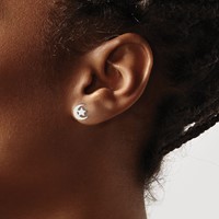 Chisel Stainless Steel Polished Moon and Star Post Earrings view 3