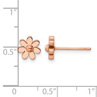 Chisel Stainless Steel Polished Rose IP-plated Flower Post Earrings view 5