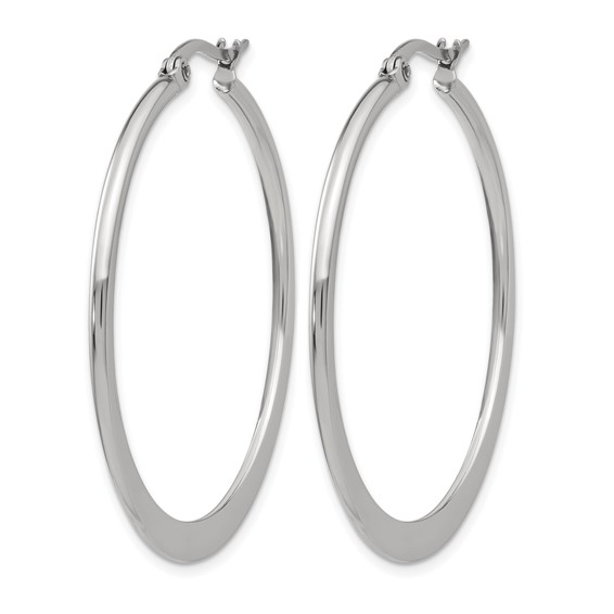 Chisel Stainless Steel Polished 40mm Diameter Hoop Earrings
