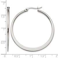 Chisel Stainless Steel Polished 40mm Diameter Hoop Earrings view 5