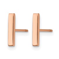 Chisel Stainless Steel Polished Rose IP-plated Bar Post Earrings view 3