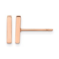 Chisel Stainless Steel Polished Rose IP-plated Bar Post Earrings view 1