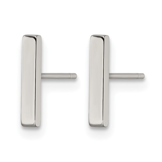 Chisel Stainless Steel Polished Bar Post Earrings