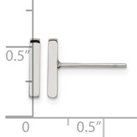Chisel Stainless Steel Polished Bar Post Earrings view 4