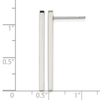 Chisel Stainless Steel Polished Bar Post Earrings view 3