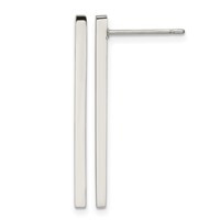 Chisel Stainless Steel Polished Bar Post Earrings view 1
