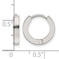 Chisel Stainless Steel Polished 2.2mm Hinged Hoop Earrings view 4