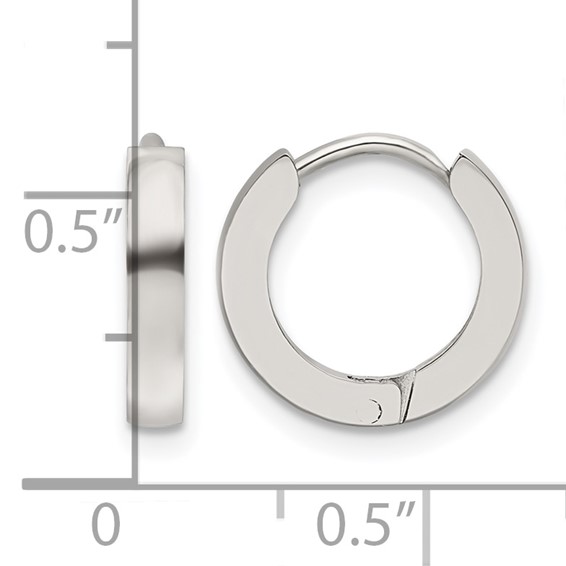 Chisel Stainless Steel Polished 2.2mm Hinged Hoop Earrings