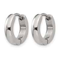 Chisel Stainless Steel Polished 3mm Hinged Hoop Earrings view 2