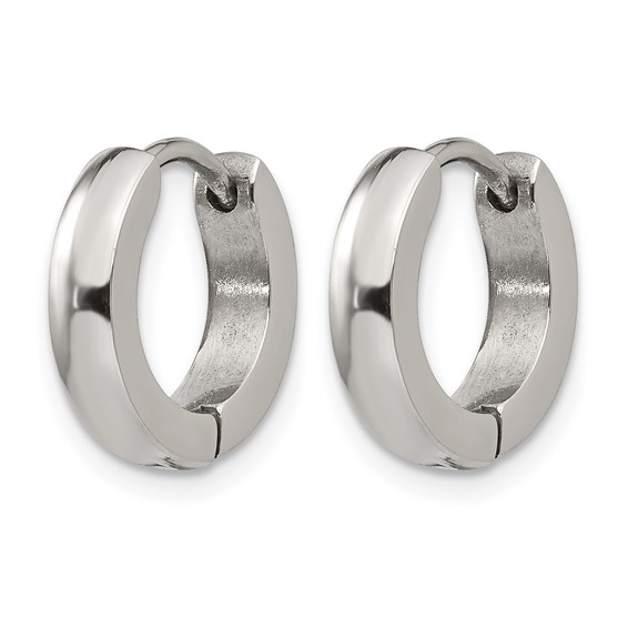 Chisel Stainless Steel Polished 3mm Hinged Hoop Earrings