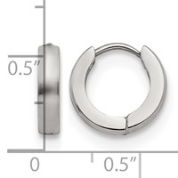 Chisel Stainless Steel Polished 3mm Hinged Hoop Earrings view 4