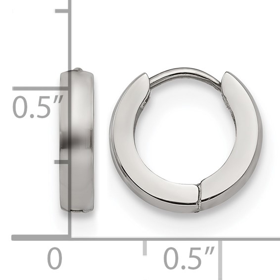 Chisel Stainless Steel Polished 3mm Hinged Hoop Earrings