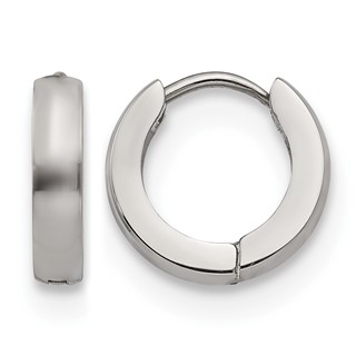 Chisel Stainless Steel Polished 3mm Hinged Hoop Earrings