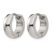 Chisel Stainless Steel Polished 4mm Hinged Hoop Earrings view 2