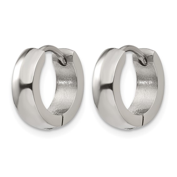 Chisel Stainless Steel Polished 4mm Hinged Hoop Earrings
