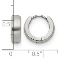Chisel Stainless Steel Polished 4mm Hinged Hoop Earrings view 4