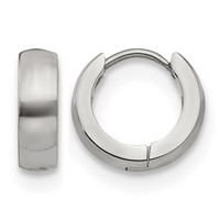 Chisel Stainless Steel Polished 4mm Hinged Hoop Earrings view 1