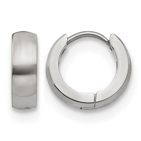 Chisel Stainless Steel Polished 4mm Hinged Hoop Earrings