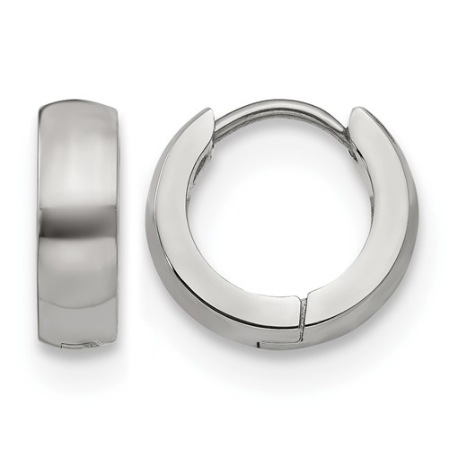 Chisel Stainless Steel Polished 4mm Hinged Hoop Earrings
