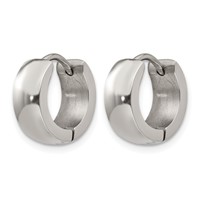 Chisel Stainless Steel Polished 5mm Hinged Hoop Earrings view 2