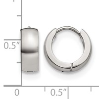 Chisel Stainless Steel Polished 5mm Hinged Hoop Earrings view 4