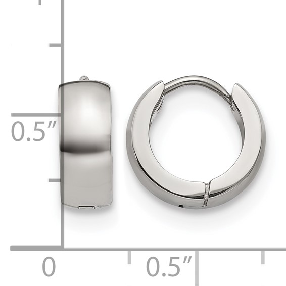 Chisel Stainless Steel Polished 5mm Hinged Hoop Earrings