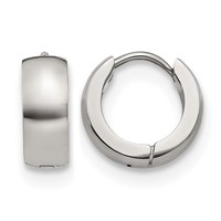 Chisel Stainless Steel Polished 5mm Hinged Hoop Earrings view 1