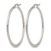 Chisel Stainless Steel Polished 43mm Diameter Hoop Earrings view 3