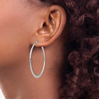 Chisel Stainless Steel Polished 43mm Diameter Hoop Earrings view 4